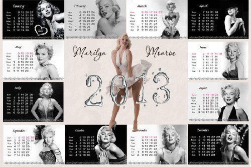 Календарь отрывной на 2013 год помесячный - Мерлин Монро
